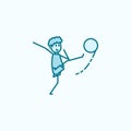 the kicker strikes ball field outline icon. Element of soccer player icon. Thin line icon for website design and development, app