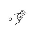 the kicker strikes ball icon. Element of soccer player icon for mobile concept and web apps. Thin line the kicker strikes ball ico