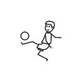 the kicker strikes ball icon. Element of soccer player icon for mobile concept and web apps. Thin line the kicker strikes ball ico