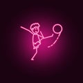 the kicker strikes ball icon. Elements of Soccer in action in neon style icons. Simple icon for websites, web design, mobile app,