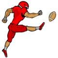 Kicking Football Player