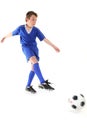 Kicking a soccer ball