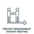 Kickoff Meeting icon. Line element from project management collection. Linear Kickoff Meeting icon sign for web design