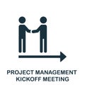 Kickoff Meeting icon. Monochrome sign from project management collection. Creative Kickoff Meeting icon illustration for