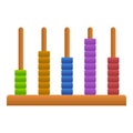 Kid abacus icon, cartoon style