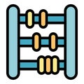 Kid abacus icon vector flat