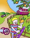 Kid Adventures: Picking Peaches in Georgia Royalty Free Stock Photo