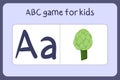 Kid alphabet mini games in cartoon style with letter A - artichoke.