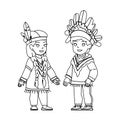 kid american indian vector