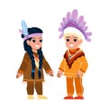 kid american indian vector