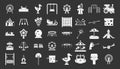 Kid amusement icon set grey vector