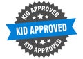 kid approved sign. kid approved round isolated ribbon label. Royalty Free Stock Photo