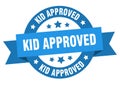 kid approved round ribbon isolated label. kid approved sign.