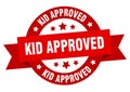 kid approved round ribbon isolated label. kid approved sign.