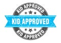 kid approved round stamp with ribbon. label sign Royalty Free Stock Photo