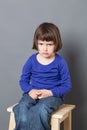 Kid attitude concept for sulking 4-year old child Royalty Free Stock Photo