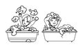 kid bath vector