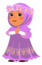 Kid in beautiful children hijab. Islamic little girl