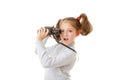 Kid with binoculars Royalty Free Stock Photo