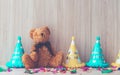 Kid birthday party stuff set up Royalty Free Stock Photo