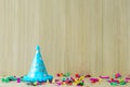 Kid birthday party set up for copy space Royalty Free Stock Photo