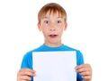 Kid with Blank Paper