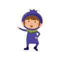 Kid In Blueberry Costume. Vector Illustration Royalty Free Stock Photo