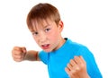 Kid in Boxer Pose Royalty Free Stock Photo