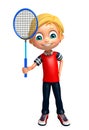 Kid boy with Badminton