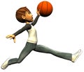 Kid boy basketball jump fly