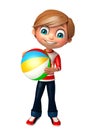 Kid boy with bigball Royalty Free Stock Photo