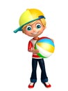 Kid boy with bigball Royalty Free Stock Photo