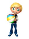 Kid boy with bigball Royalty Free Stock Photo