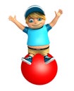 Kid boy with Bigball Royalty Free Stock Photo