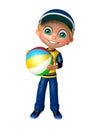 Kid boy with bigball Royalty Free Stock Photo