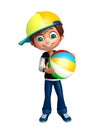 Kid boy with bigball Royalty Free Stock Photo