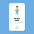 kid boy bike vector