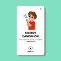 kid boy dandelion vector Royalty Free Stock Photo