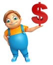 Kid boy with Dollar sign Royalty Free Stock Photo