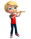 Kid boy with Flute Royalty Free Stock Photo