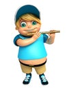 Kid boy with Flute Royalty Free Stock Photo