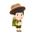 Kid Boy hiker With Backpack Royalty Free Stock Photo