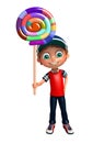 Kid boy with lollipop Royalty Free Stock Photo