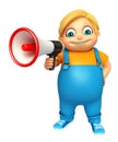Kid boy with Loud speaker Royalty Free Stock Photo