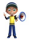Kid boy with loud speaker Royalty Free Stock Photo
