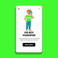 kid boy magnifier vector Royalty Free Stock Photo