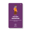 kid boy magnifier vector Royalty Free Stock Photo