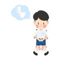Kid boy needs to use the restroom Royalty Free Stock Photo