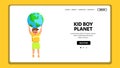 kid boy planet vector Royalty Free Stock Photo