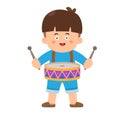 Kid boy playing drum Royalty Free Stock Photo